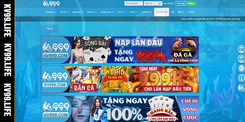 Đăng ký ở KV99 để có cơ hội nhận nhiều ưu đãi hấp dẫn